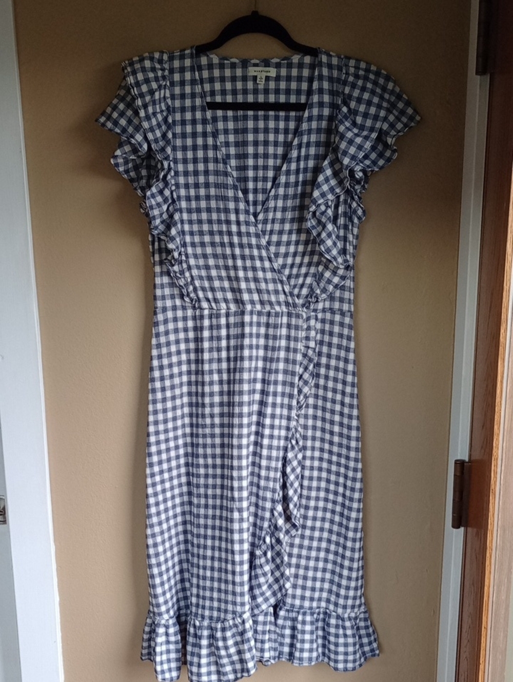 Max Studio Wrap Gingham Midi Summer Dress Size L